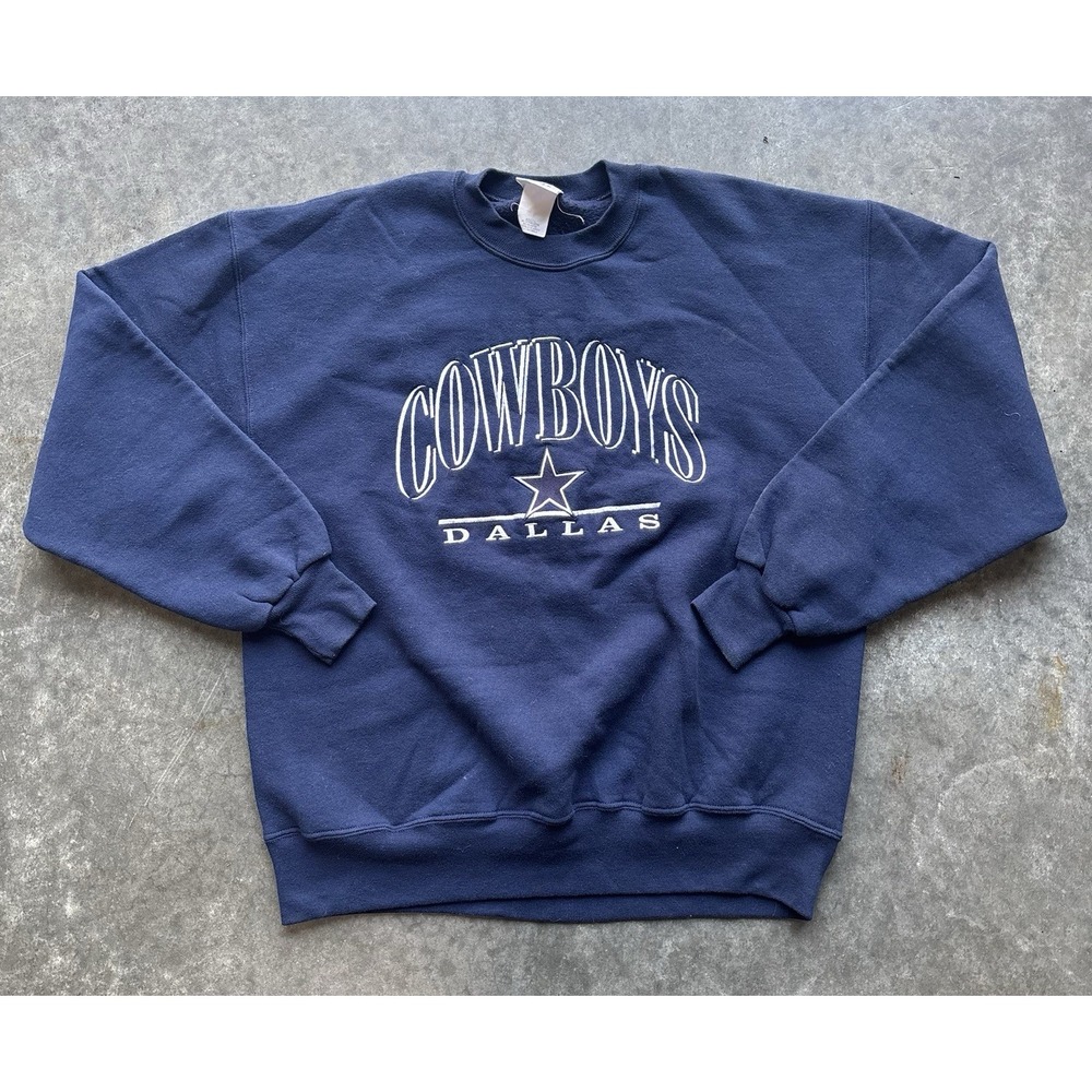 Vintage 90s Dallas Cowboys Crewneck Sweater Chalk Line Russell NFL Size Large